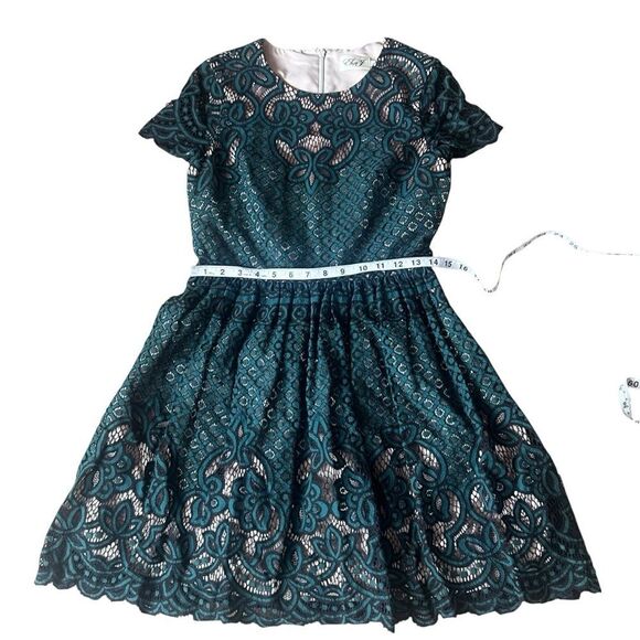 Eliza J Green Black Lace Dress Size 6 - Picture 12 of 16